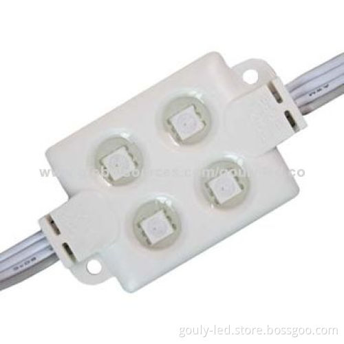 LED Module, 4 LEDs 5050 SMD, White Color, 12V DC Input Voltage
